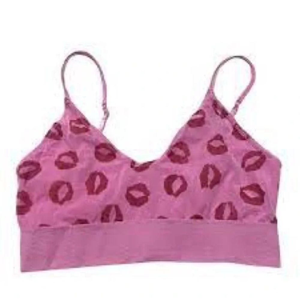 ❄️ UO | Out From Under Bralette Pink Lips Boho Beach Barbiecore - Picture 3 of 12